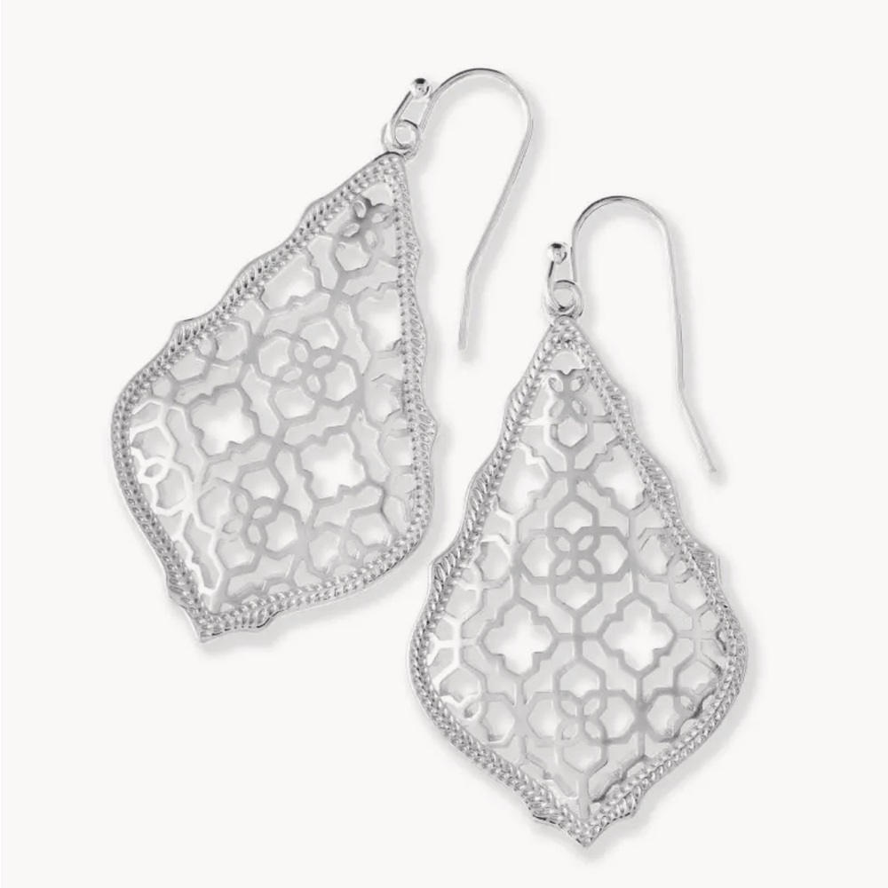 Kendra Scott Rhodium Silver Addie Earrings.